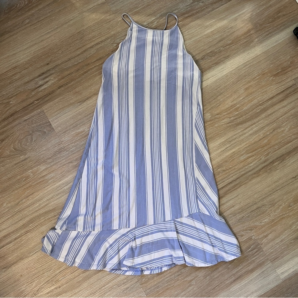 Patagonia Alpine Valley Dress XS blue stripe cotton mini athletic built in bra